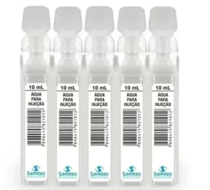 AGUA P/INJEÇÃO AMPOLA 10 ML - SAMTEC